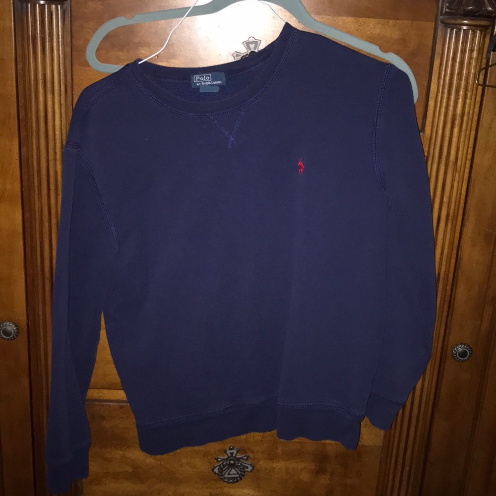 Ralph Lauren Navy polo sweatshirts size L EUC